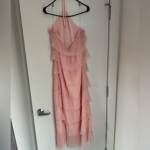Petal + Pup • PINK HALTERNECK MAXI DRESS - Ruffle Tulle - Picture 4 of 5
